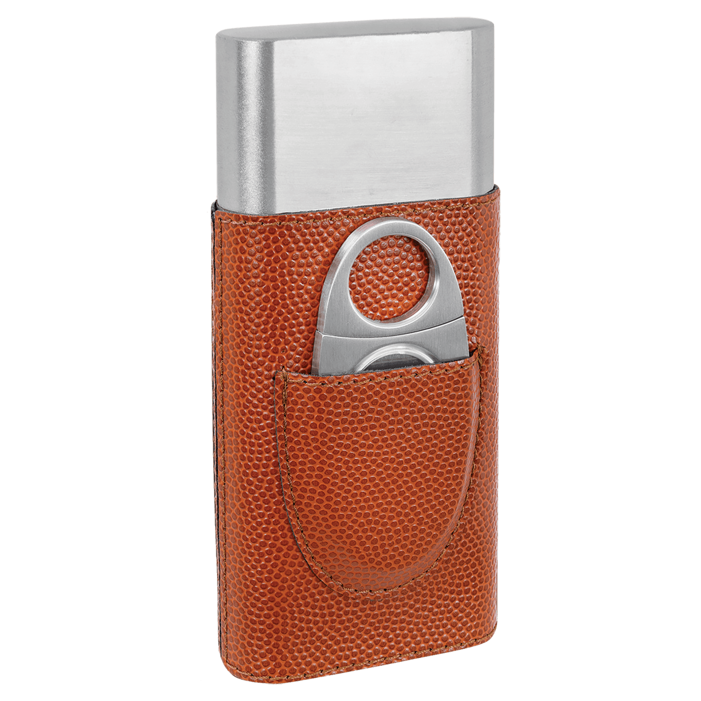 Leatherette cigar holder with cutter custom engraved