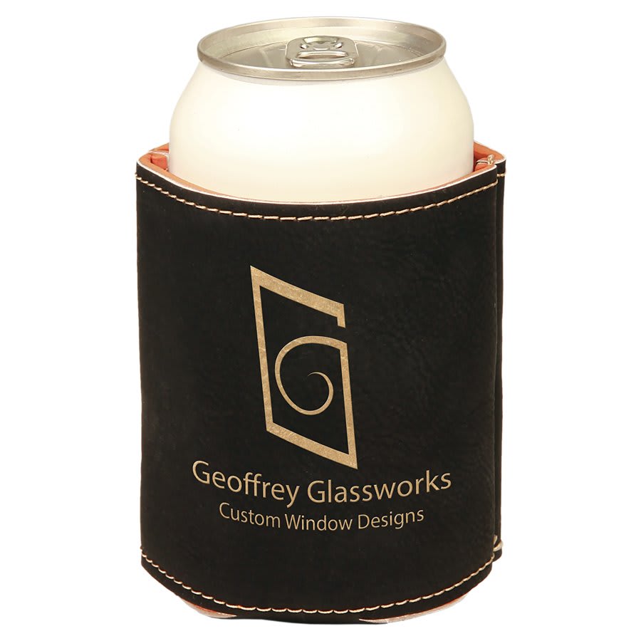 Leatherette Coozies, custom engraved with your logo!