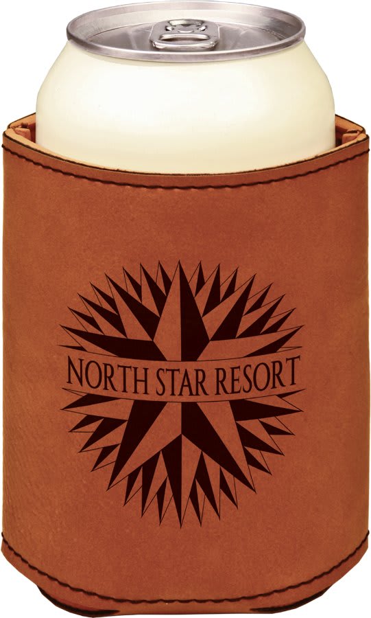 Leatherette Coozies, custom engraved with your logo!