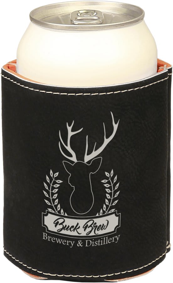 Leatherette Coozies, custom engraved with your logo!