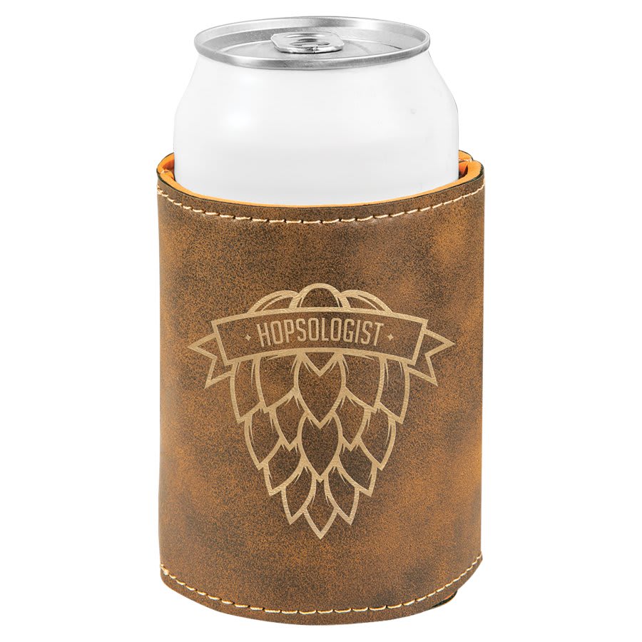 Leatherette Coozies, custom engraved with your logo!