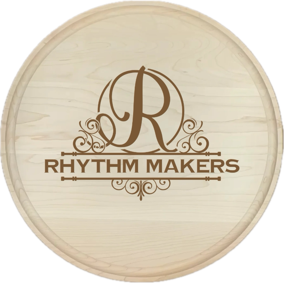 Monogram Round customizable maple charcuterie board