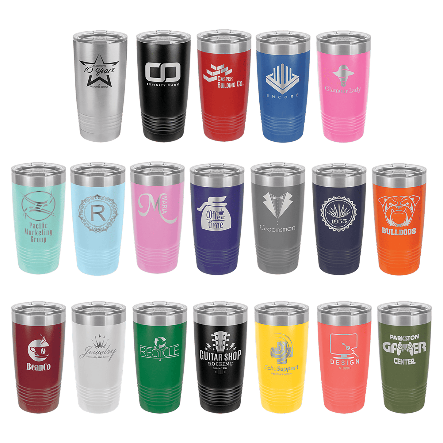 Tumbler 20 0z vacuum insulated custom engraved with your logo